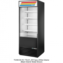 True TOAM-30-HC~TSL01 White 30" Wide Standard-Look R290 Hydrocarbon Insulated Vertical Open Air Curtain Refrigerated Merchandiser, 115V 3/4 HP