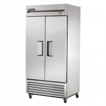 True TS-35 40" TS Series Reach-In 2-Section Refrigerator With 2 Solid Doors With Stainless Steel Interior And 6 PVC Coated Shelves, 115 Volts