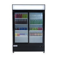 Empura ESM-42B 52.3" Black Sliding Glass Door Merchandiser Refrigerator With 2 Doors, 42 Cubic Ft, 115 Volts