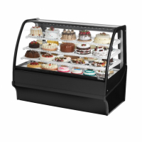 True TDM-R-59-GE/GE-B-W 59" Black Refrigerated Curved Glass Display Merchandiser