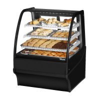 True TDM-DC-36-GE/GE-B-W 36" Black Curved Glass Dry Bakery Display Case