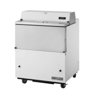 True TMC-34-SS-HC 34" One Sided Milk Cooler with White / Stainless Steel Exterior and Stainless Steel Interior 