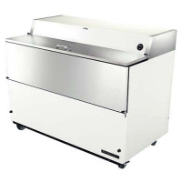 True TMC-58-HC 58" One Sided Milk Cooler with White / Stainless Steel Exterior and Aluminum Interior