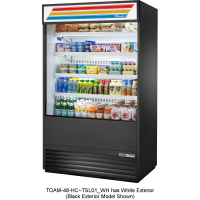 True TOAM-48-HC~TSL01 White 48" Wide Standard-Look R290 Hydrocarbon Insulated Vertical Open Air Curtain Refrigerated Merchandiser, 208-230V 1 1/2 HP