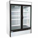 Empura E-EGM-48FW White 53 9/10" Wide 2-Section Insulated Triple-Pane Self-Closing Glass Door Freezer Merchandiser, 115V