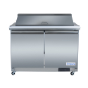 Empura E-KSP48M 48.2" Stainless Steel Mega Top Sandwich/Salad Table Refrigerator With 2 Solid Doors, 18 Pans And 9" Cutting Board - 12 Cu Ft, 115 Volts