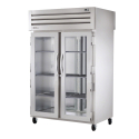 True STA2RPT-2G-2S-HC 53" Spec Series Pass-Thru 2-Section Refrigerator With 2 Glass Doors On Front And 2 Glass Doors On Rear, Aluminum Interior And Chrome Shelves With Hydrocarbon Refrigerant, 115 Volts