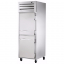 True STG1RPT-2HS-1S-HC 27.5" Spec Series Pass-Thru 1-Section Refrigerator With 2 Solid Half Doors On Front And 1 Solid Door On Rear, Aluminum Interior And PVC Wire Shelves With Hydrocarbon Refrigerant, 115 Volts