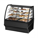 True TDM-DZ-48-GE/GE-B-W 48" Black Curved Glass Dual Dry / Refrigerated Bakery Display Case