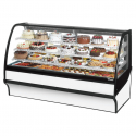 True TDM-R-77-GE/GE-W-W 77" White Curved Glass Refrigerated Bakery Display Case