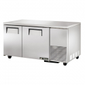 True TUC-60-32F 60" Wide 2-Solid Door Deep Undercounter Freezer